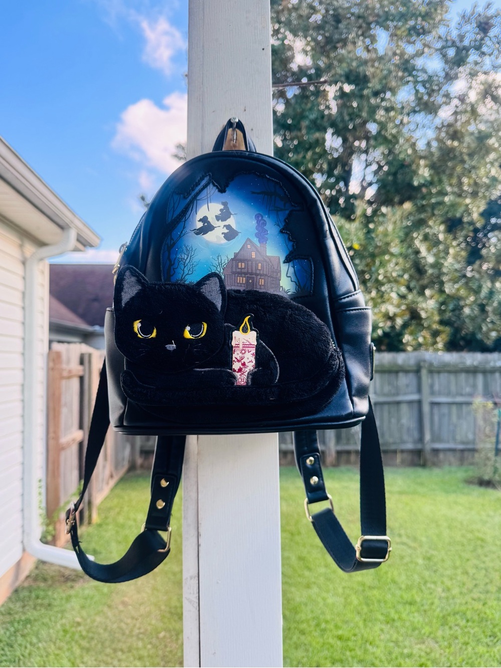 LOUNGEFLY DISNEY Hocus Pocus Binx Pocket Mini Back